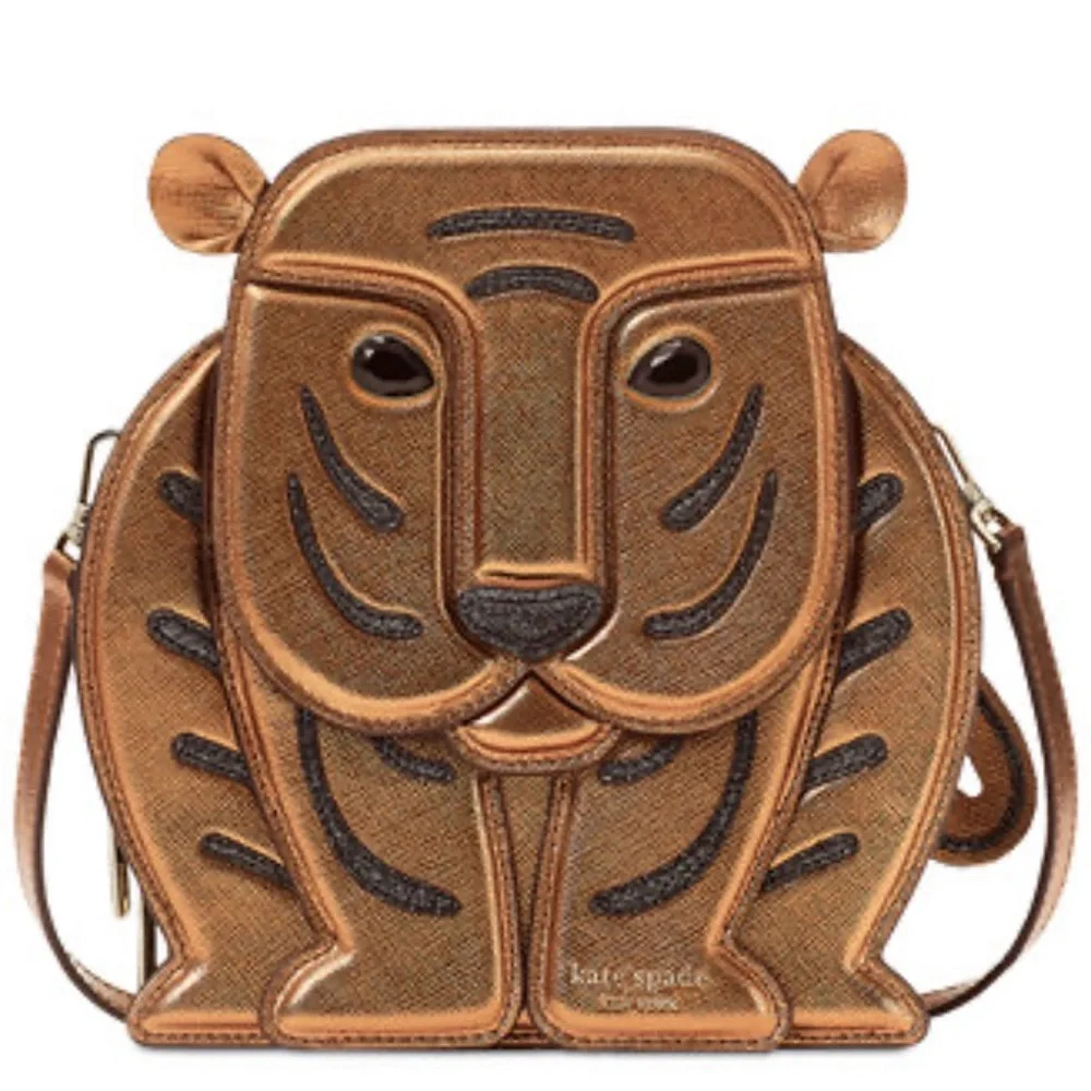 Kate Spade New York Goldie/ Felix 3D Tiger leather bag NWOT RARE